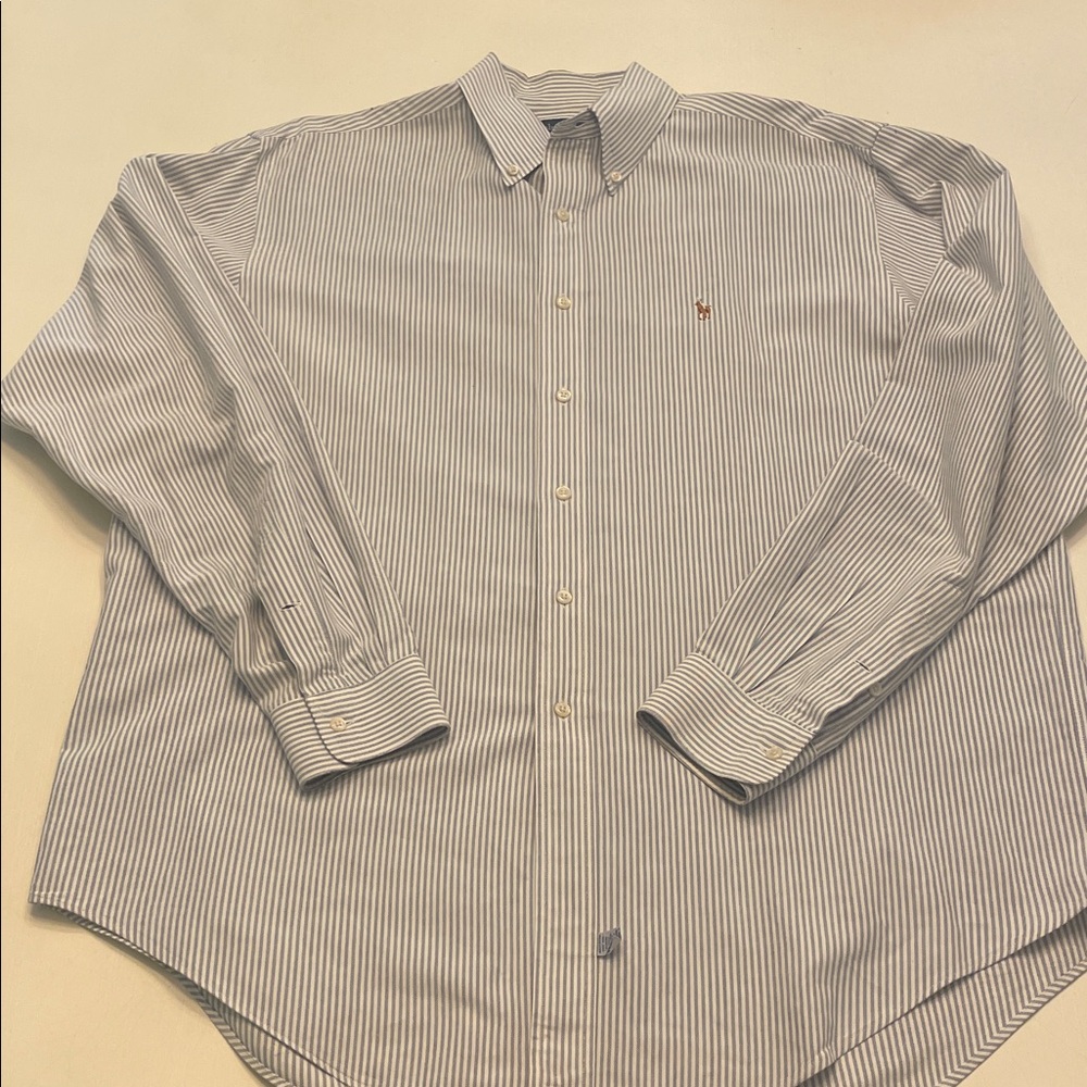 Ralph Lauren Men's Striped Button-Down Shirt 16 1/2-36